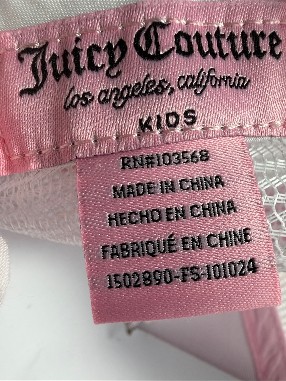 Juicy Couture Girls Light Pink Rhinestone Logo Trucker Cap - Picture 4 of 9